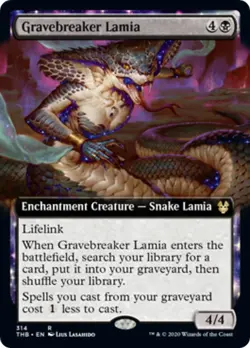 Gravebreaker Lamia (Extended Art) FOIL Theros Beyond Death NM Rare CARD ABUGames - Image 1