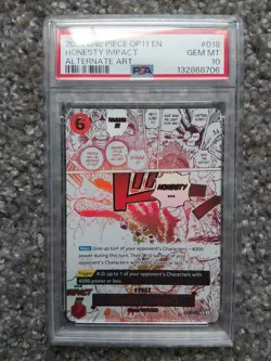 Honesty Impact (Alternate Art) OP11-018 A Fist of Divine Speed Foil psa 10 - Image 1