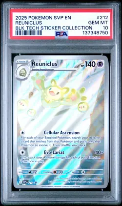 2025 POKEMON SVP EN-SV BLACK STAR PROMO #212 REUNICLUS PSA 10 - Image 1