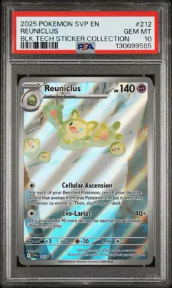 2025 POKEMON SVP EN-SV BLACK STAR PROMO #212 REUNICLUS PSA 10 - Image 1