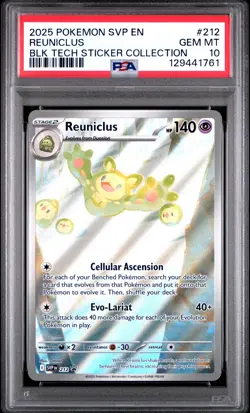2025 POKEMON SVP EN-SV BLACK STAR PROMO #212 REUNICLUS PSA 10 - Image 1