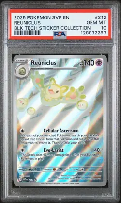 2025 POKEMON SVP EN-SV BLACK STAR PROMO #212 REUNICLUS PSA 10 - Image 1