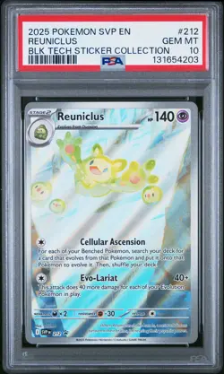 2025 POKEMON SVP EN-SV BLACK STAR PROMO #212 REUNICLUS PSA 10 - Image 1