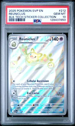 2025 POKEMON SVP EN-SV BLACK STAR PROMO #212 REUNICLUS PSA 10 - Image 1