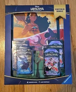 TCG Disney Lorcana Portfolio Bundle [4 Booster Packs & 1 Card Portfolio] Sealed - Image 1