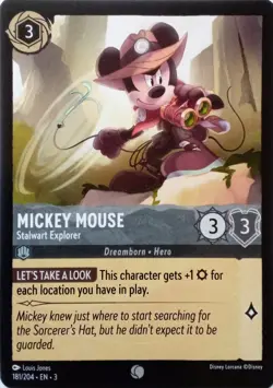 181/204 MICKEY MOUSE STALWART EXPLORER INKLANDS COMMON DISNEY LORCANA CARD - Image 1