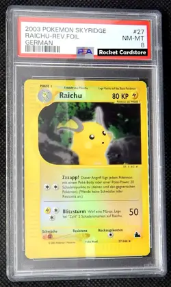 Pokemon Raichu Reverse-Holo Deutsch 27/144 Skyridge PSA 8 NM-Mint - Image 1