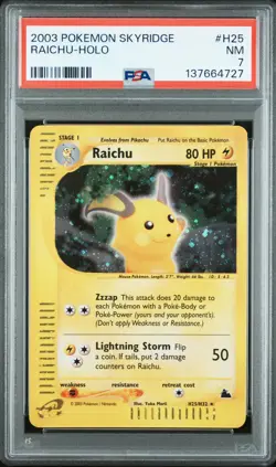2003 POKEMON SKYRIDGE #H25 RAICHU-HOLO PSA 7 - Image 1