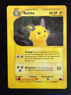 Raichu 27/144 Rare Non Holo Pokemon TCG Skyridge SK 2003 NM Vintage Deutsch - Image 1