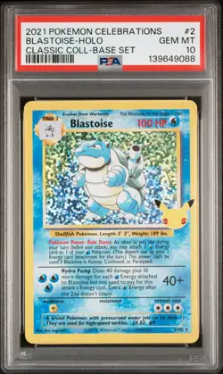 2021 POKEMON CELEBRATIONS CLASSIC COLL #2 BLASTOISE-HOLO PSA 10 - Image 1