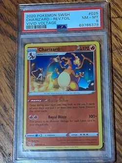 2020 POKEMON SWSH CHARIZARD REV FOIL VIVID VOLTAGE #025 PSA 8 - Image 1