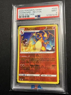 2020 Pokemon Swsh Charizard Rev Foil Vivid Voltage Psa 9 #025 - Image 1