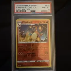 2020 POKEMON SWSH CHARIZARD REV FOIL VIVID VOLTAGE #25 PSA 8 - Image 1