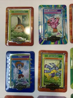 Lot of 11 Vintage Digimon 2000 Taco Bell Metal Tin Cards - - Image 2
