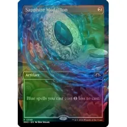FOIL SAPPHIRE MEDALLION (BORDERLESS) Modern Horizons 3 Magic MTG MINT CARD - Image 1