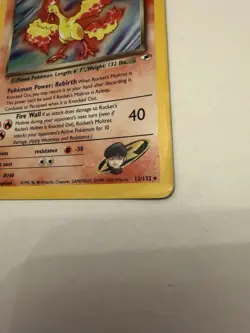 Pokemon TCG Rockets Moltres Holo Rare Card 12/132 Gym Heroes - Image 2