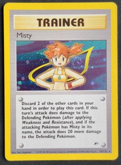 Misty 18/132 - Gym Heroes Holo Rare Pokemon Card Vintage LP - Image 1