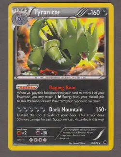 Tyranitar 56/124 Rare Holo XY Fates Collide Pokemon Card NM 2016 English - Image 1