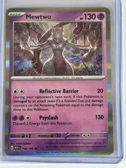 Mewtwo Holo Rare 150/165 Pokemon 151 Card TCG - Image 1
