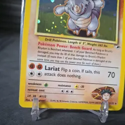 Pokemon TCG Brock's Rhydon Gym Heroes 2/132 Holo Unlimited Rare LP condition - Image 3