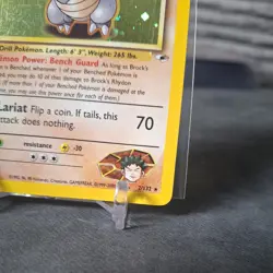 Pokemon TCG Brock's Rhydon Gym Heroes 2/132 Holo Unlimited Rare LP condition - Image 4