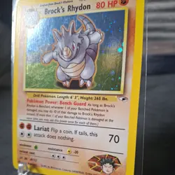 Pokemon TCG Brock's Rhydon Gym Heroes 2/132 Holo Unlimited Rare LP condition - Image 5