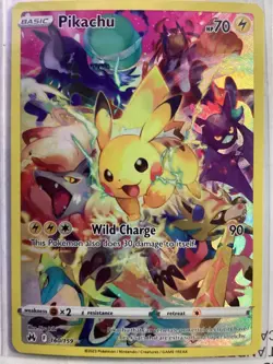 Pokemon TCG Pikachu Crown Zenith Holo Card 160/159 Secret Rare NM-Mint - Image 1