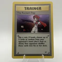 Pokemon TCG the Rockets Trap Holo Rare Gym Heroes 19/132 LP - Image 1