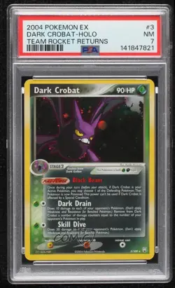 Dark Crobat Holo Pokemon EX Team Rocket Returns PSA 7 2004 - Image 1