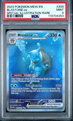 Pokemon Mew EN BLASTOISE EX 151 Special Illustration Rare 200/165 PSA 9 🌿 MINT - Image 1