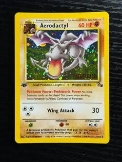 Pokemon TCG RARE COSMOS Aerodactyl Prerelease Promo Holo Foil Near Mint European - Image 1