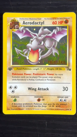 Pokemon TCG RARE COSMOS Aerodactyl Prerelease Promo Holo Foil Near Mint European - Image 2