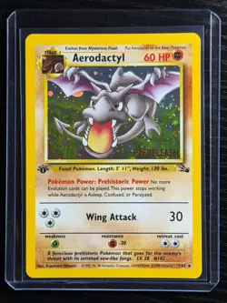 Pokemon TCG RARE COSMOS Aerodactyl Prerelease Promo Holo Foil Near Mint European - Image 4