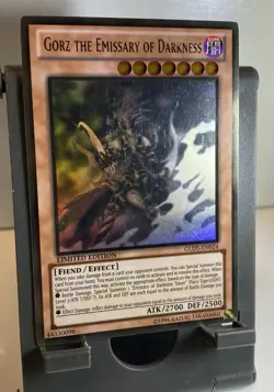 Yugioh Ghost Rare Gorz the Emissary of Darkness GLD5-EN024 - Image 3