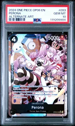 2024 ONE PIECE OP06-WINGS OF THE CAPTAIN ALTERNATE ART #093 PERONA PSA 10 - Image 1