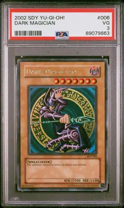 PSA 3 2002 Dark Magician SDY-006 Ultra Rare Yugioh Card Very Good - Image 1