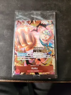 Koby (OP12 Release Event Winner) P-092 One Piece Promotion Cards Foil SEALED - Image 1