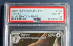 2025 POKEMON JTG EN-JOURNEY TOGETHER ILLUSTRATION RARE 168/159 FURRET - PSA 8 - Image 2