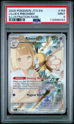 2025 POKEMON JTG EN-JOURNEY TOGETHER ILLUSTRATION RARE LILLIE'S RIBOMBEE PSA 9 - Image 1