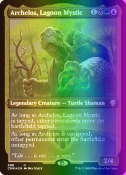 MTG Archelos, Lagoon Mystic (588/794) Commander Legends NM FOIL- ETCHED - Image 1
