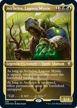 Archelos, Lagoon Mystic - Foil Etched x1 NM Magic the Gathering 1x Commander Leg - Image 1