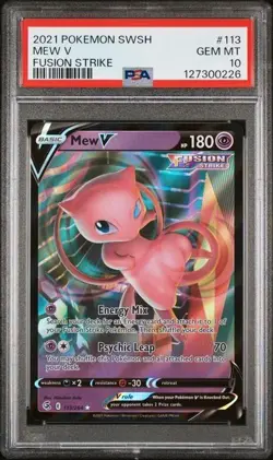 2021 POKEMON SWORD & SHIELD FUSION STRIKE #113 MEW V FUSION STRIKE PSA 10 - Image 1