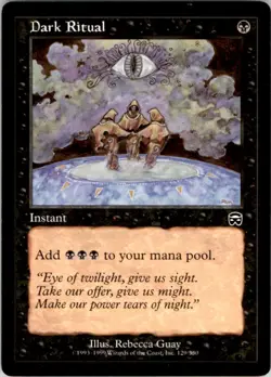 1999 Magic The Gathering Mercadian Masques Dark Ritual #129 Light Play - Image 1