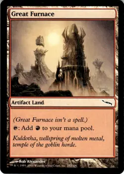 2003 Magic The Gathering Mirrodin Great Furnace #282 Light Play - Image 1