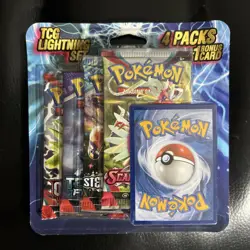 Pokemon TCG Lightning Set 4 Packs + 1 Bonus Card! Brand New/Sealed! ⚡ - Image 1