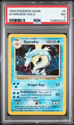 1999 POKEMON GAME #6 GYARADOS-HOLO PSA 7 - Image 1