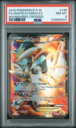 2012 POKEMON B&W BOUNDARIES CROSSED #146 FULL ART/WHITE KYUREM EX PSA 8 - Image 1