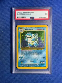 1999 POKEMON BASE SET UNLIMITED #2 BLASTOISE-HOLO PSA 5 - Image 1