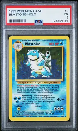1999 POKEMON BASE SET UNLIMITED #2 BLASTOISE-HOLO PSA 5 - Image 1