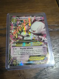 Pokemon M Mega Mewtwo EX Ultra Rare Holo TCG Card 64/162 XY Breakthrough - Image 1